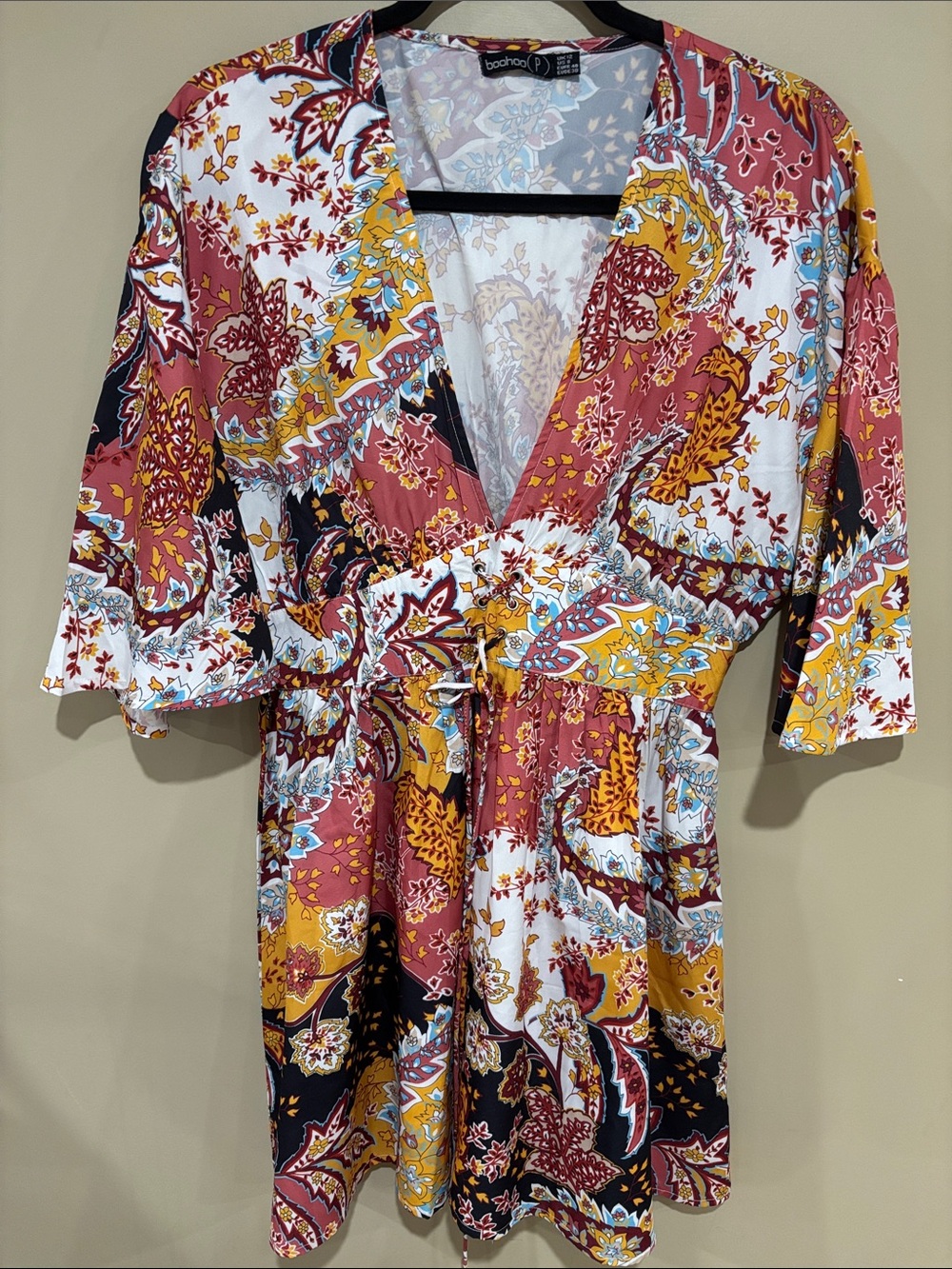 Boohoo boho patchwork dress